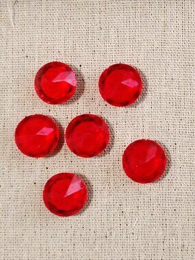 6 Pc Large Diamond Shaped Red Jewel Decorative Memo Bulletin Board Push Pins